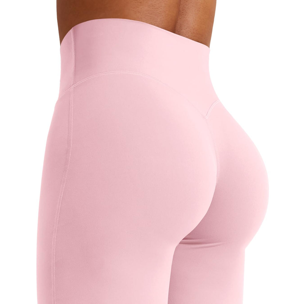 YEOREO Workout Leggings Womens No Front Seam Straight Leggings 31.5" High Waist Buttery Eddiy Gym Yoga Pants Light Pink XL