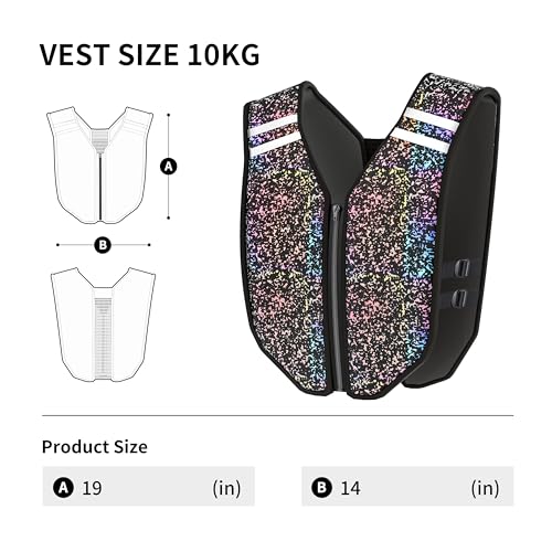 22 lb Reflective Weighted Vest for Fitness & Running - Adjustable, Washable
