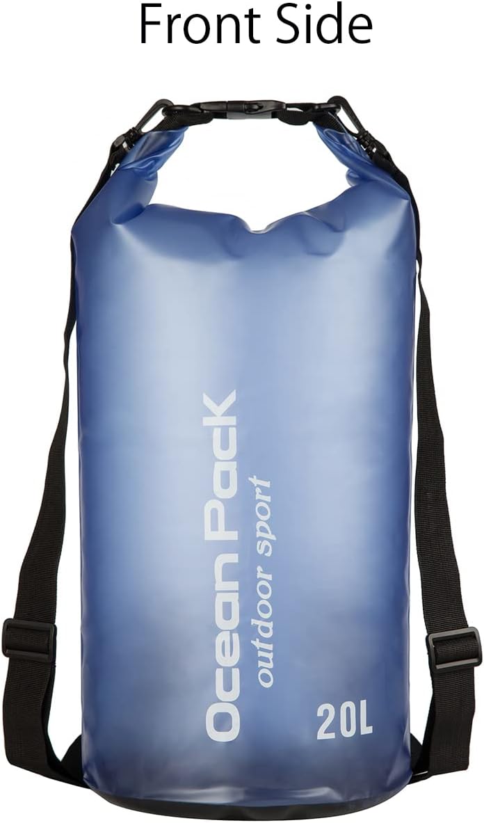 Skiennix Waterproof Dry Bag - 20L Roll Top Backpack for Kayaking & Boating | Blue