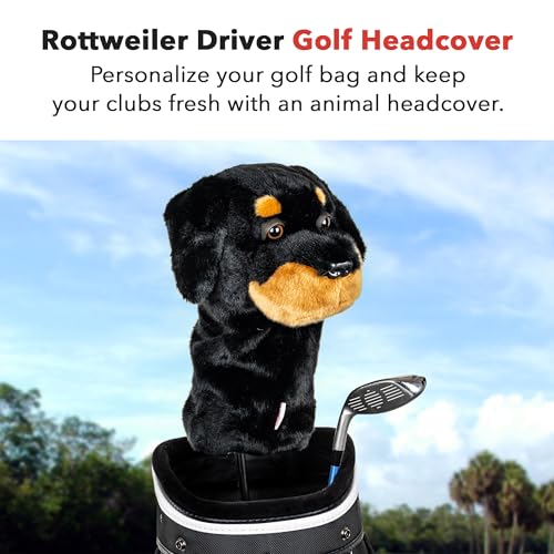 Premium Rottweiler Headcover for Golf Drivers - Stylish Club Protection
