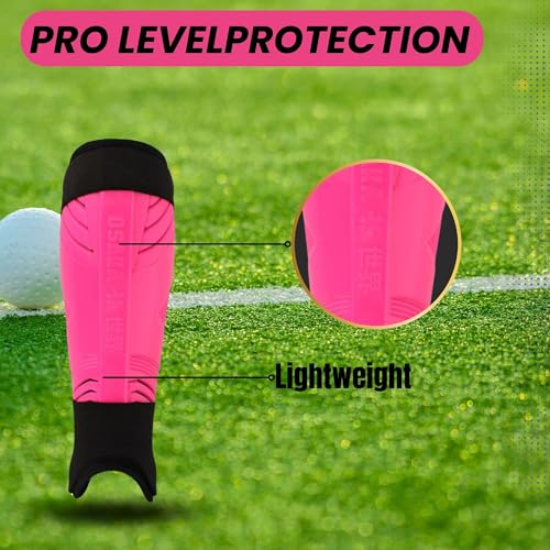 EliteGuard Field Hockey Shin Guards Small - Pro-Level Lightweight Protection, Pink