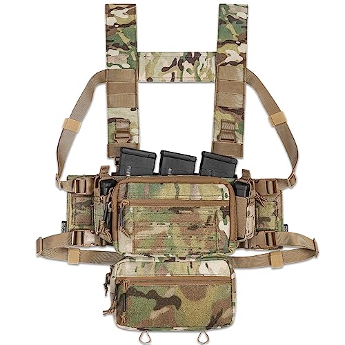 ACETAC MultiCam Tactical Chest Rig with Mag Pouches & Dangler Pouch