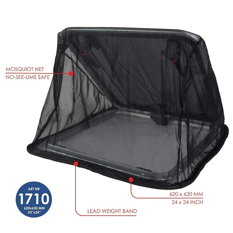 Boat Hatch Bug Screen Throw Over Mosquito Net with Weighted Edge - Medium