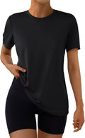 AUTOMET Women's Workout Tops - Moisture-Wicking Short Sleeve Gym Shirts for Yoga & Running