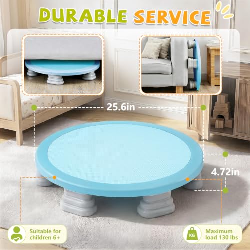 Mini Trampoline for Kids - Bounce Board with Non-Slip Base - Blue - Safe Indoor Play
