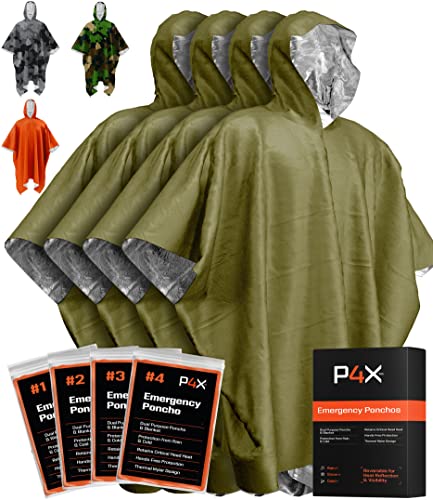 Emergency Mylar Poncho with Hood - Lightweight Waterproof Survival Rain Gear