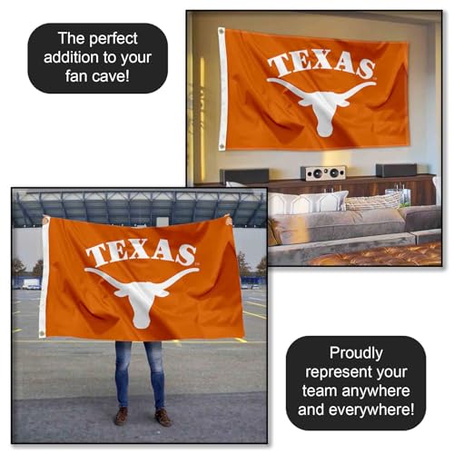 Large Texas Longhorns University College Flag - Official College Banner