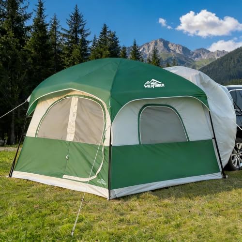 WildFinder Green SUV Tent for Camping - 6-Person Family Tailgate Shelter