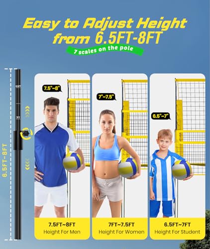 Adjustable Volleyball Practice Net System - Portable Training Aid for Serve & Spike Skills