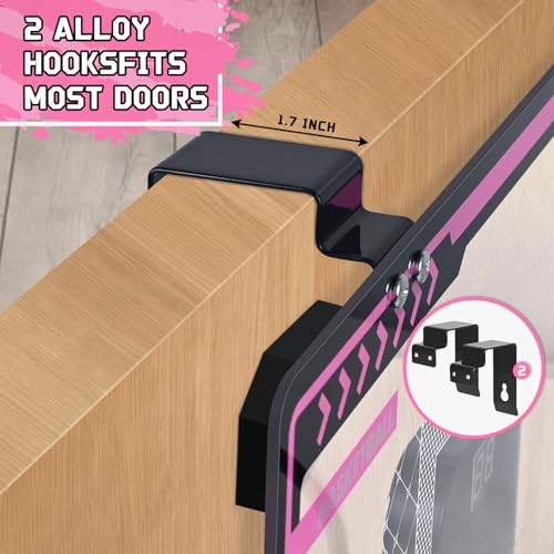 Pink Indoor Kids Basketball Hoop with Electronic Scoreboard & 3 Balls - Unicorn Gift for Girls Ages 5-12