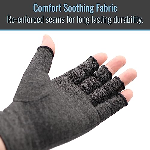 Heelbo Large Arthritis Compression Gloves for Pain Relief - Open-Finger, All-Day Comfort