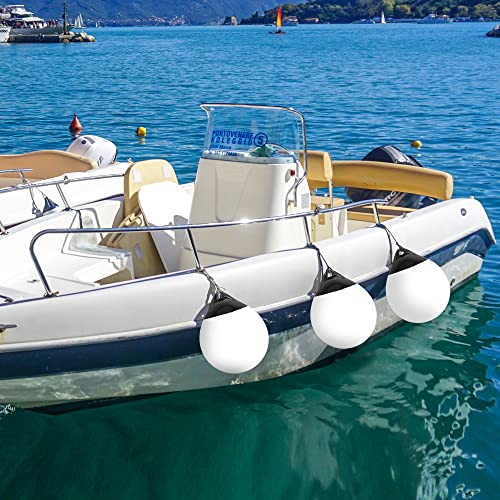X-Haibei White Inflatable Boat Fenders Set - D14.9 x H17.8 Inch Marine Dock Bumpers