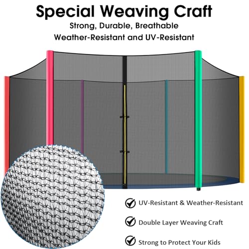15Ft Trampoline Net Replacement for 6-Poles Round Trampolines - Jump Tastic