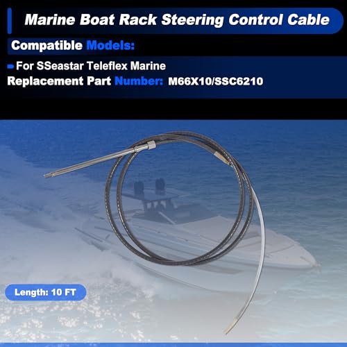 VekAuto 10ft Marine Boat Steering Control Cable M66X10 Black