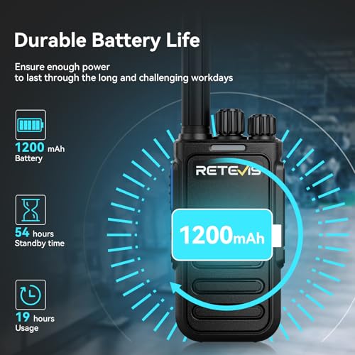 Retevis MateTalk B4 Walkie Talkies with Waterproof Shoulder Microphone - 4 Pack