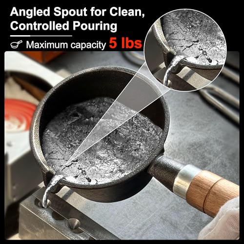 Molten Masters Silver Electric Lead Melting Pot 5 lb Capacity, 750°F