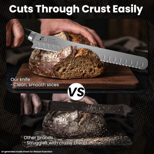 CoquusAid 9-Inch Resharpenable Bread Knife for Slicing Bread and More
