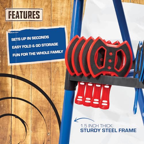 EastPoint Axe Throwing Game Set with Bristle Target & 8 Foam Axes - Backyard & Tailgate Yard Game
