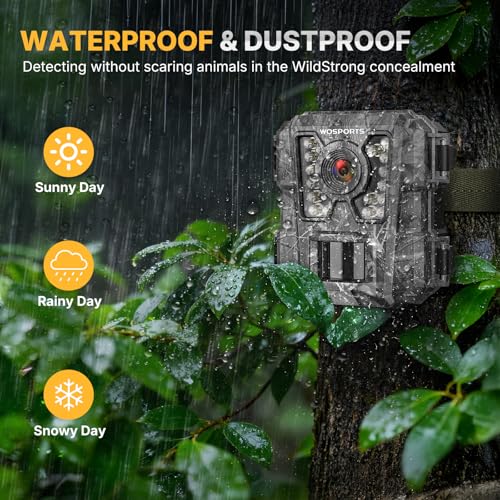 Mini Trail Camera 36MP 2K HD Night Vision Wildlife Monitoring Gray