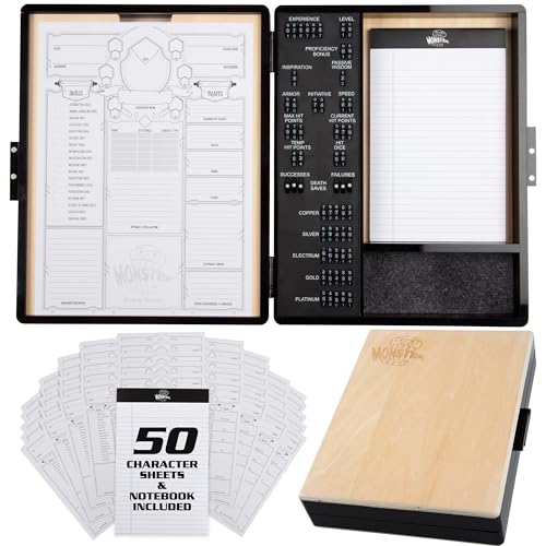 Monster Wooden Deluxe DND RPG Stat Tracker Case - Light Finish