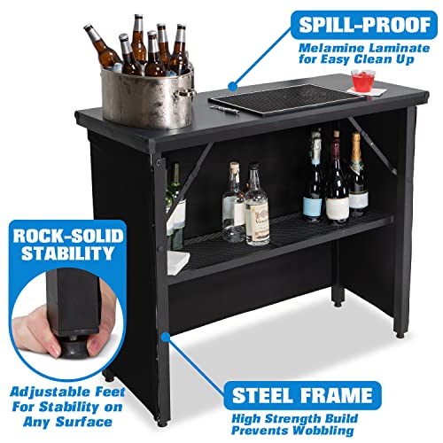 GoBar PRO Commercial Portable Bar Table - Standard with Skirt & Carry Case