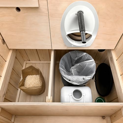 Large Composting Toilet Urine Diverter & Seat DIY Kit with Stainless Steel Sink