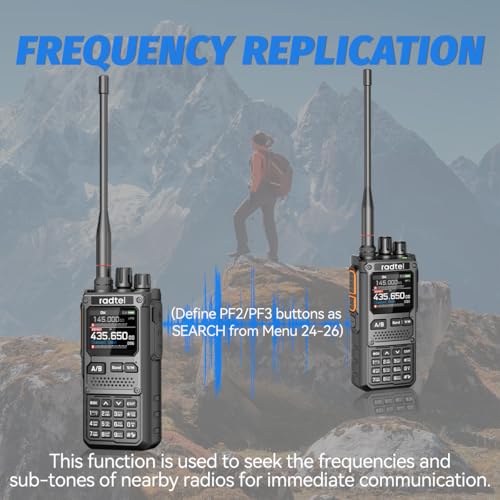 Long Range Walkie Talkie 8W Two-Way Radio with NOAA Weather Alert, Bluetooth Programmable