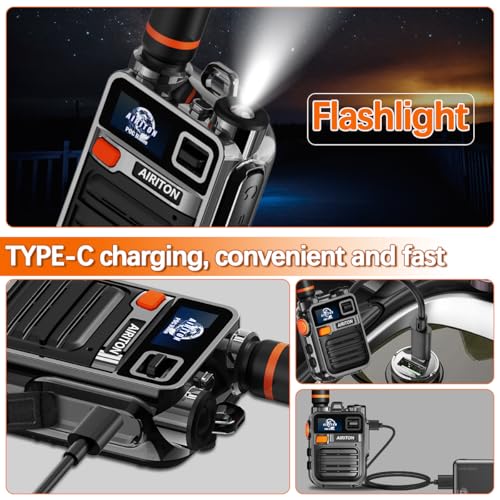 2 Pack Walkie Talkies with Unlimited Range 4G LTE POC Radio Secure Encrypted Communication
