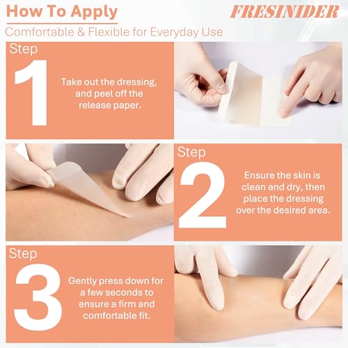 Hydrocolloid Wound Dressing 4x4 Inch Pack of 20 Waterproof Skin Patches for Faster Healing