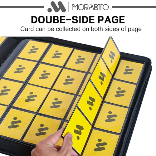 Trading Card Binder with 20 Pockets Holds 2000 Cards Waterproof PU Leather Black