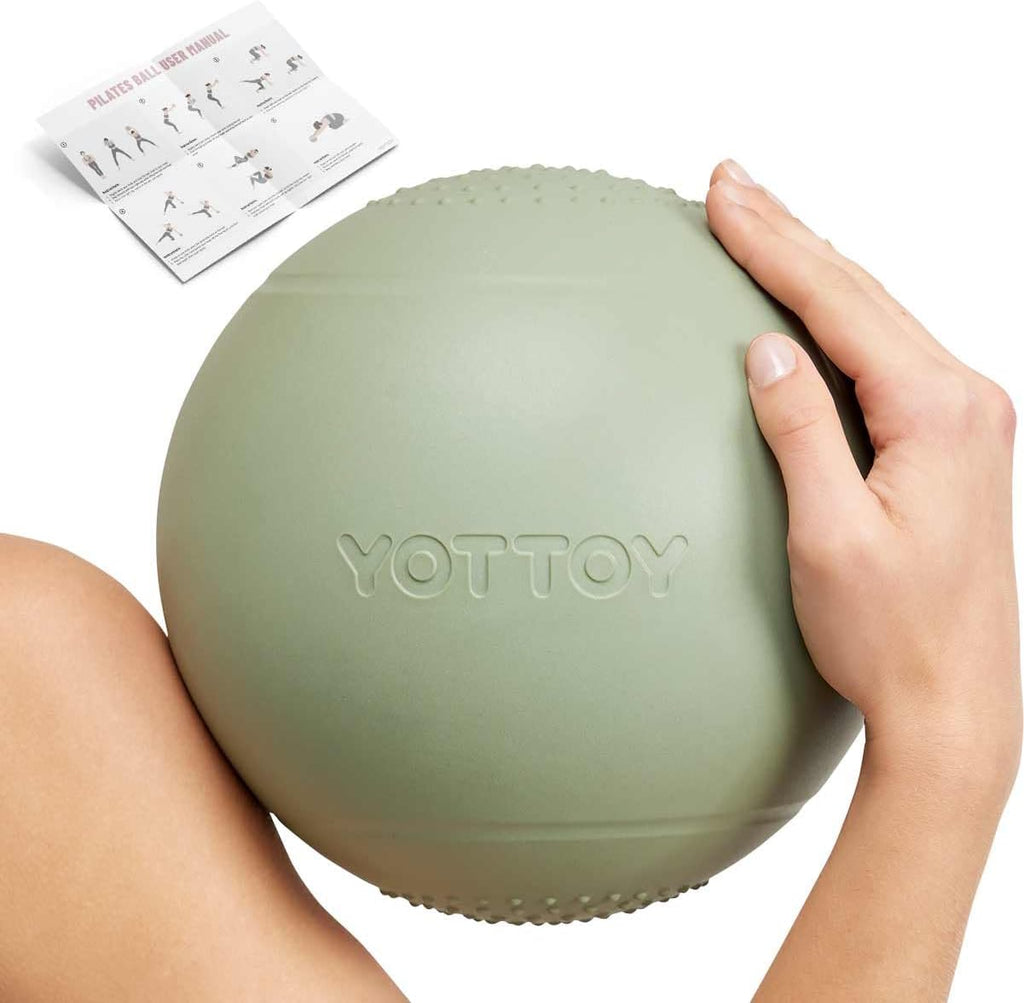 YOTTOY 9-Inch Pilates Ball - Anti-Burst Small Exercise Ball for Yoga, Physical Therapy & Home Workouts