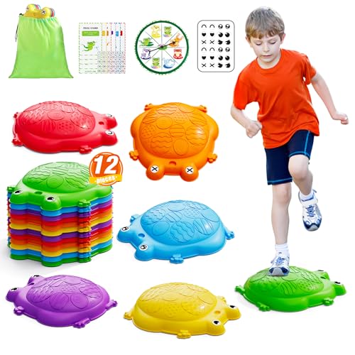 12PCS Kids Non-Slip Balance Stepping Stones Set - Indoor Outdoor Play