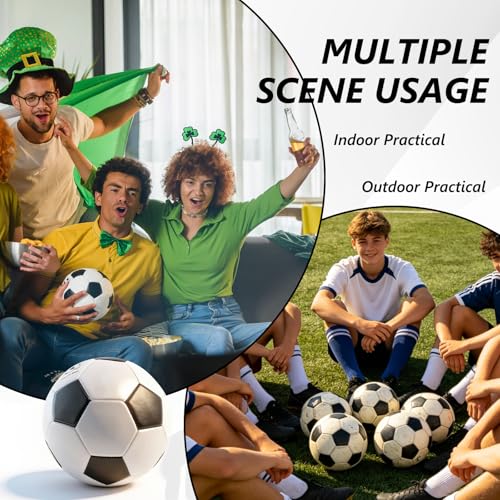 Soccer Ball Size 5 with Pump Bulk Pack - Bright Colors for Kids & Adults