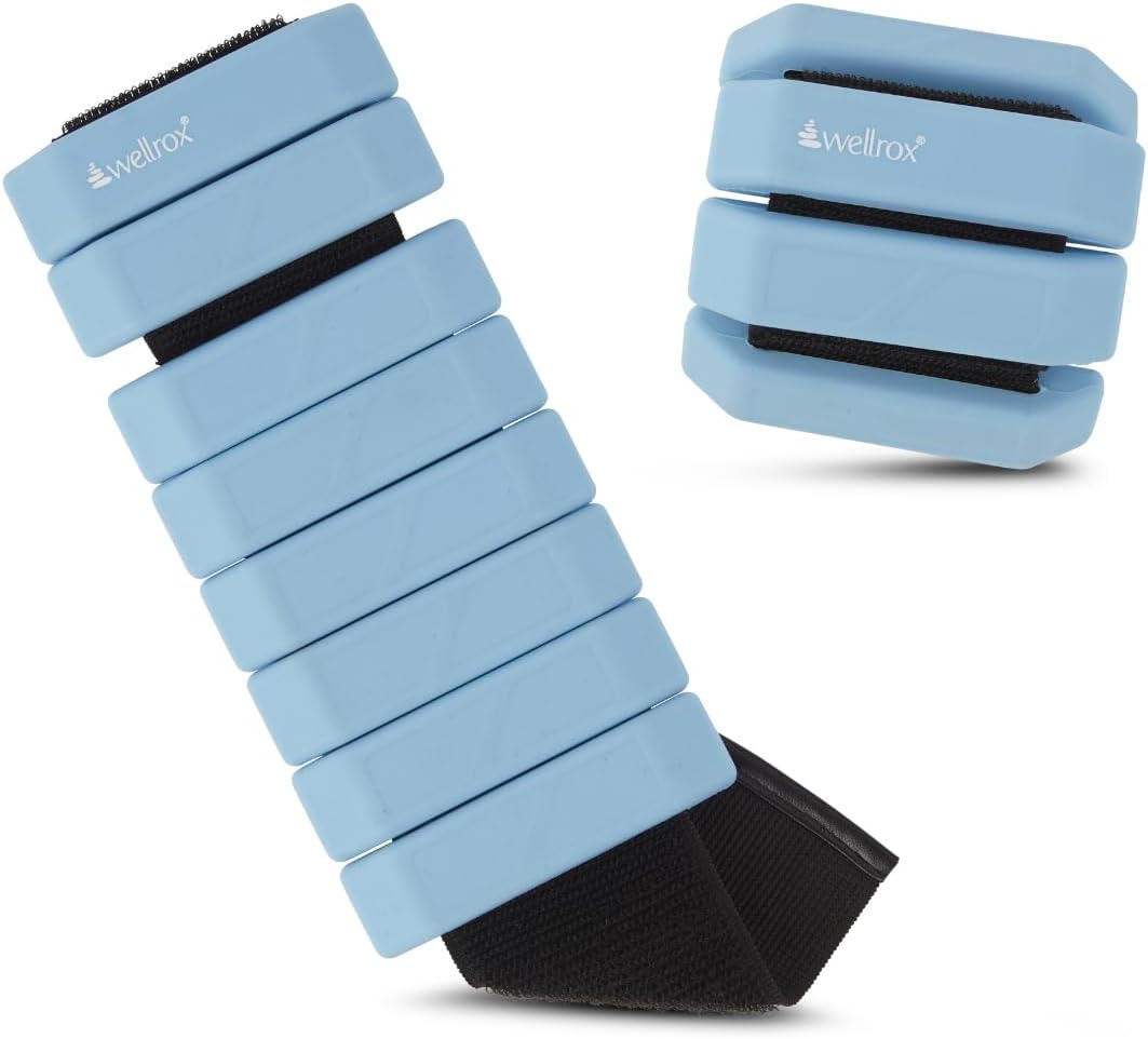 Wellrox Weighted Bangles - Adjustable Ankle & Wrist Weights for Men & Women - 2 lbs Set (1 lb Each) | Ideal for Pilates, Yoga, Running & Walking