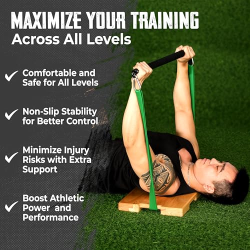 SIEUSALEVN Natural Wooden Fitness Board for Resistance Band Exercises Home Gym
