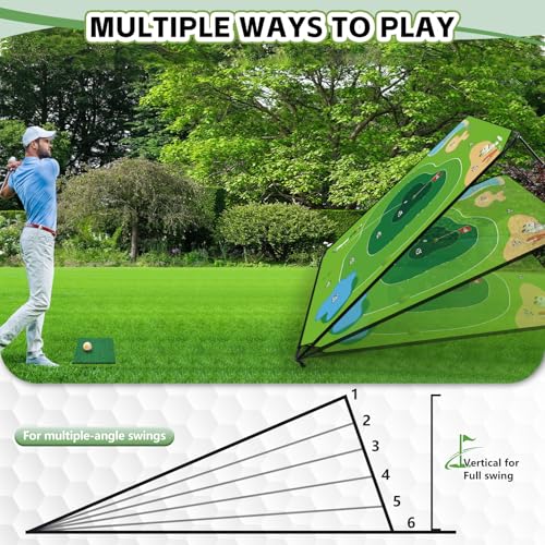Large Outdoor Indoor Golf Chipping Game Set - 71x71 Inches for Adults & Family