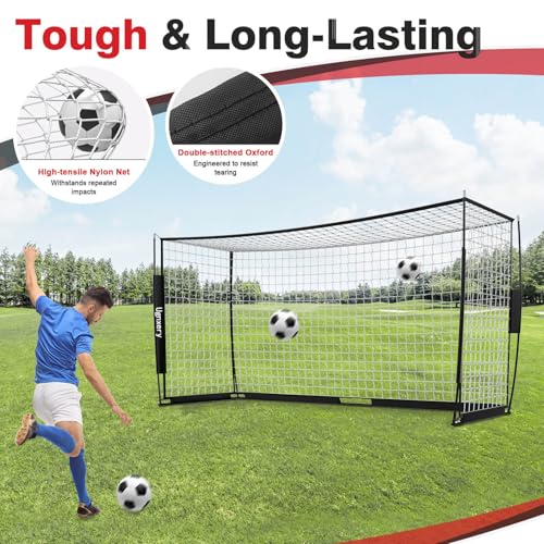 12x6 FT Portable Soccer Goal with Carry Bag & Cones - Black