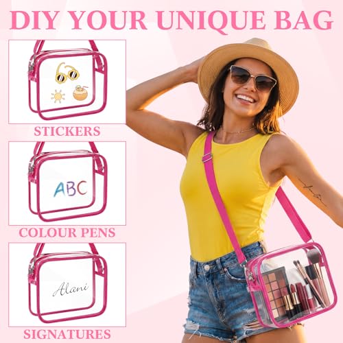Eccliy Multi-colored Clear Crossbody Bag Stadium Approved PVC Shoulder Messenger for Concerts & Travel - 24