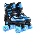 PAPAISON Kids Adjustable Roller Skates for Boys & Girls - Blue, Large (Youth 3-6 US)