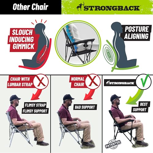 Strongback Elite Camping Chair with Lumbar Support - Black/Grey