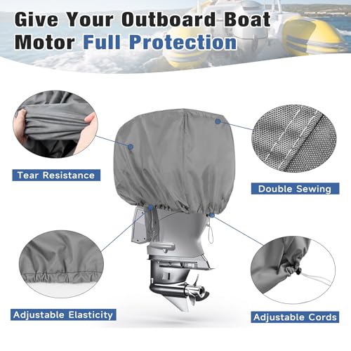 Waterproof Outboard Motor Cover 25-40 HP, Large Size - UV & Cold Resistant