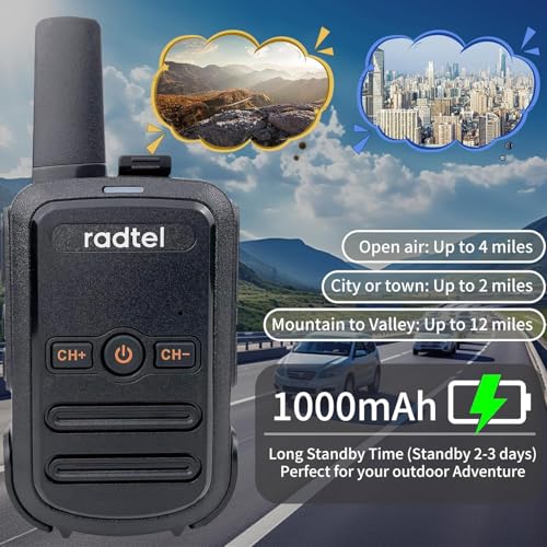 Radtel RT12 Rechargeable Walkie Talkies 16CH Long Range Two-Way Radios for Camping Hiking (8 Pack)