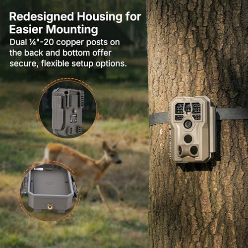 GardePro E5 2.0 4K Trail Camera with No-Glow Night Vision, 120° Detection