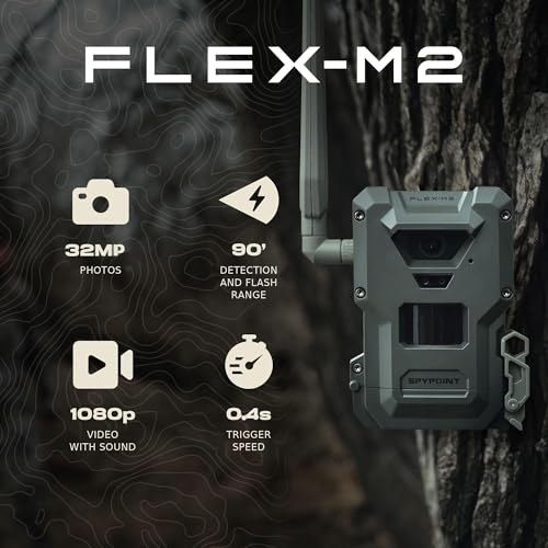 SPYPOINT Flex-M2 Solar Trail Camera 32MP Night Vision Cellular