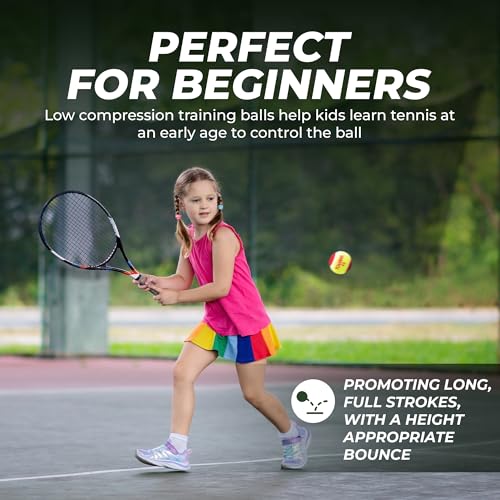 Tourna Low Compression Stage 3 Tennis Balls - 60 Pack for Youth Training