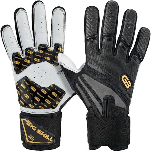 Grip Boost Big Skill 2.0 Adult Lineman Football Gloves - Black & Gold, Large