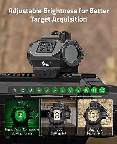 CVLIFE JackalHowl 2MOA Green Dot Red/Green Sight - Motion Awake, Waterproof