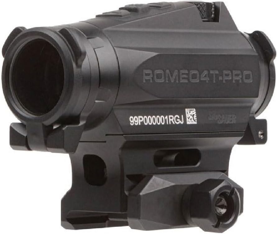 Sig Sauer ROMEO4T-PRO Red Dot Sight - 1x20mm with Red Quad Ballistic Circle Dot Reticle, 0.5 MOA, Black/FDE