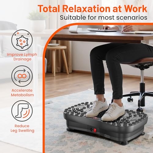 AXV Black Full Body Vibration Plate Exercise Machine for Weight Loss & Fitness