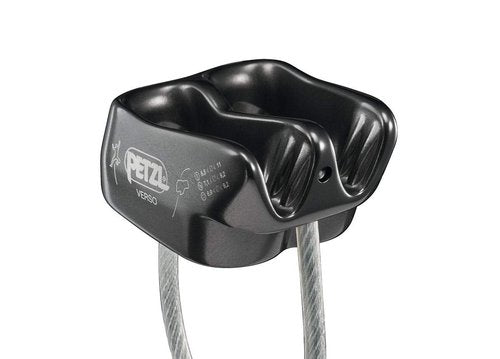 Petzl Verso Belay Device - Compact, Lightweight Belay Device, for One or Two Rope Strands While Climbing or Rappelling - Grey